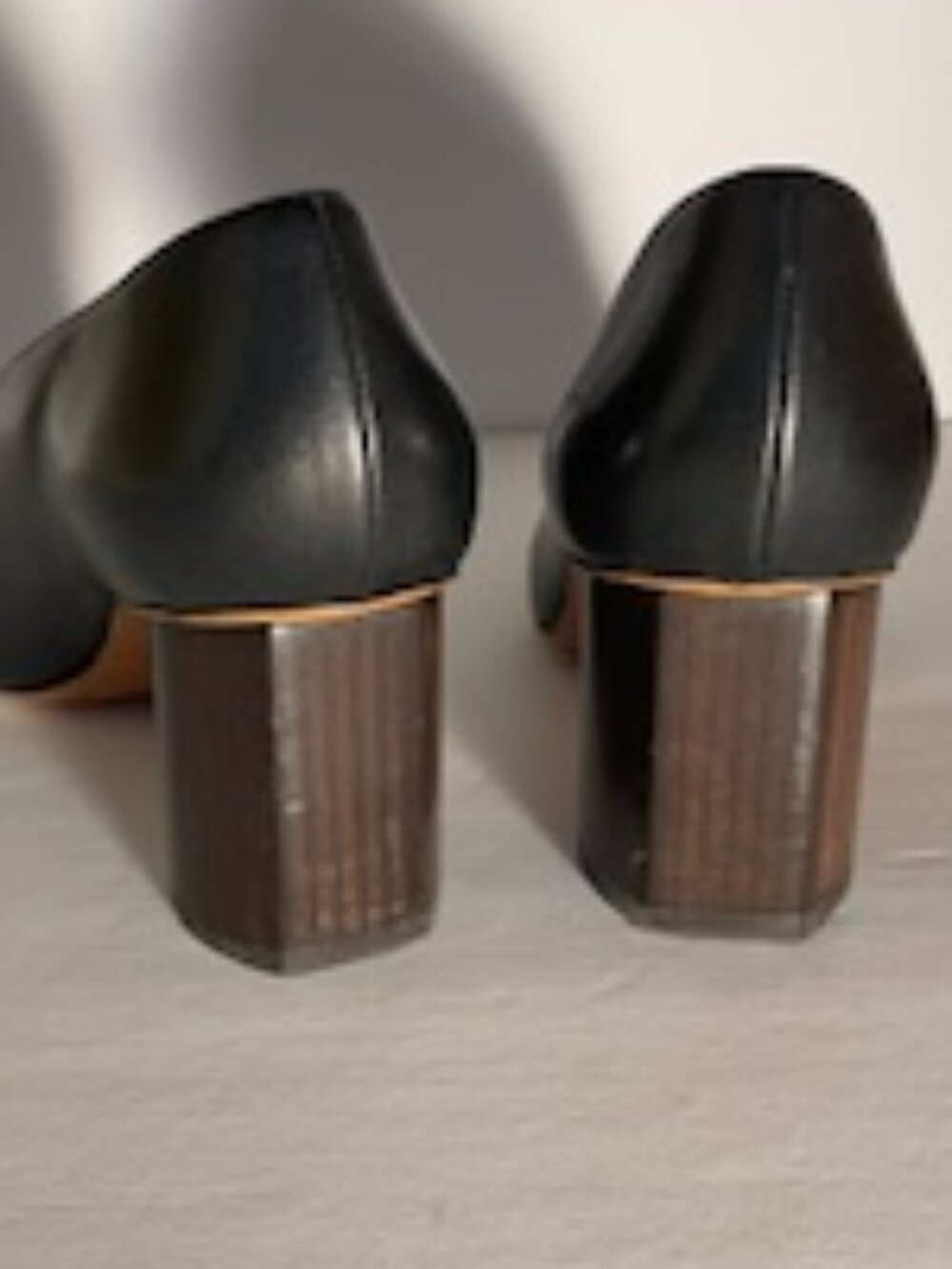 Celine Black Calfskin V Neck Chunky Heel 2.75" Pumps - Size 8 - Picture 5 of 5